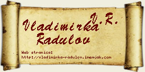 Vladimirka Radulov vizit kartica
